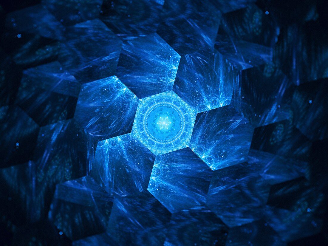 Nanotechnology in space, fractal illustration