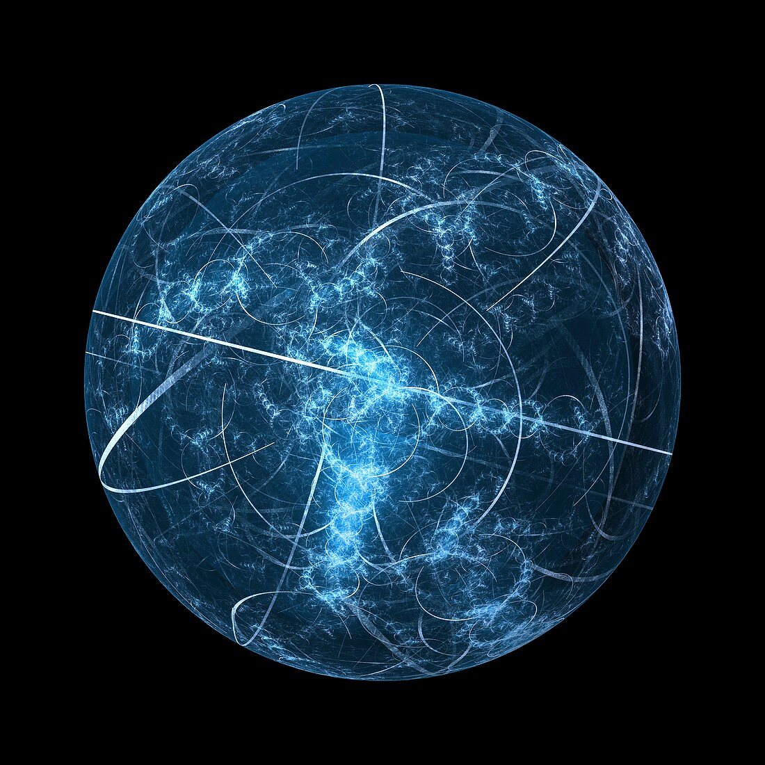 Multidimensional sphere, abstract fractal illustration