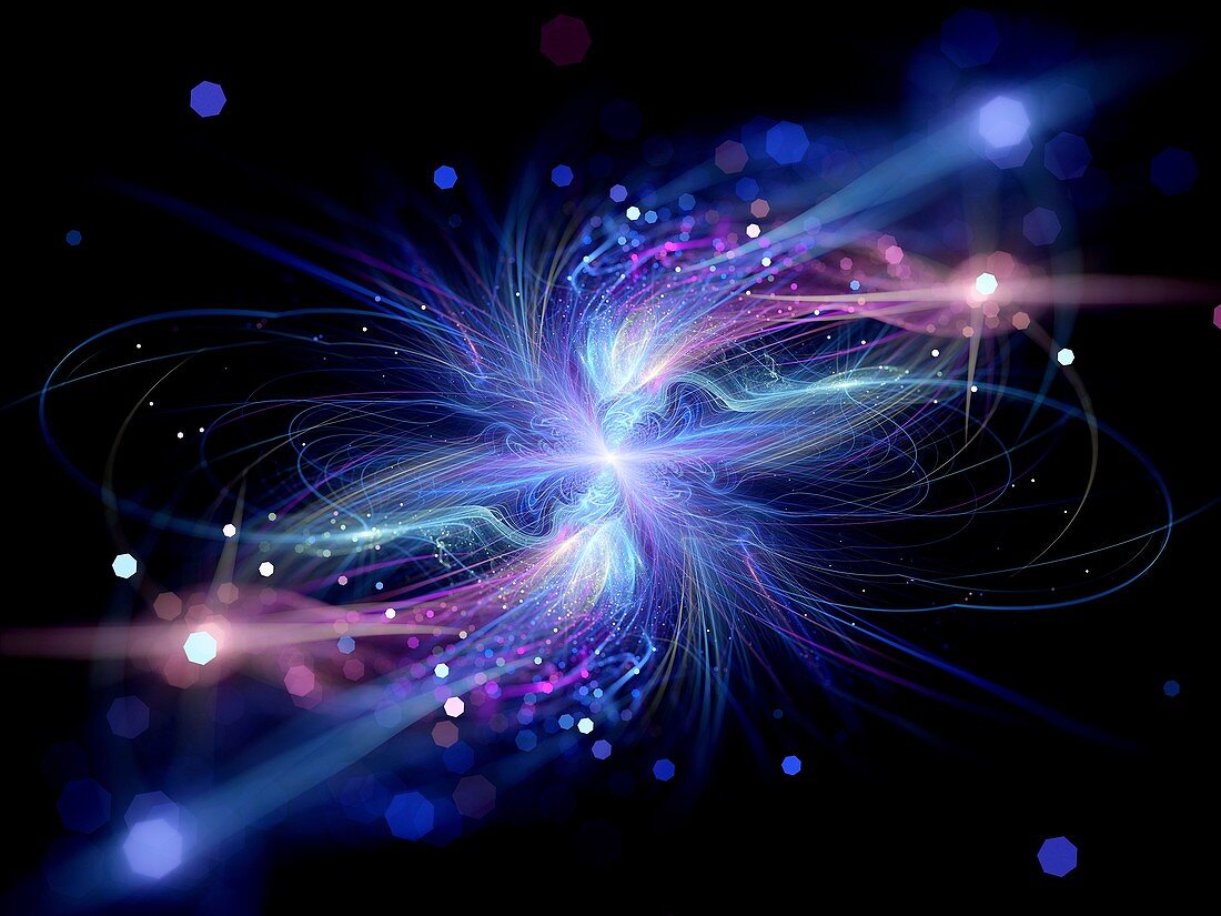 Plasma explosion in space, abstract illustration
