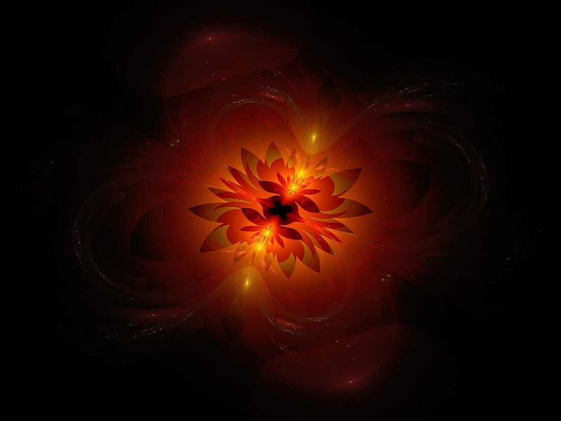 Flower in space, abstract illustration