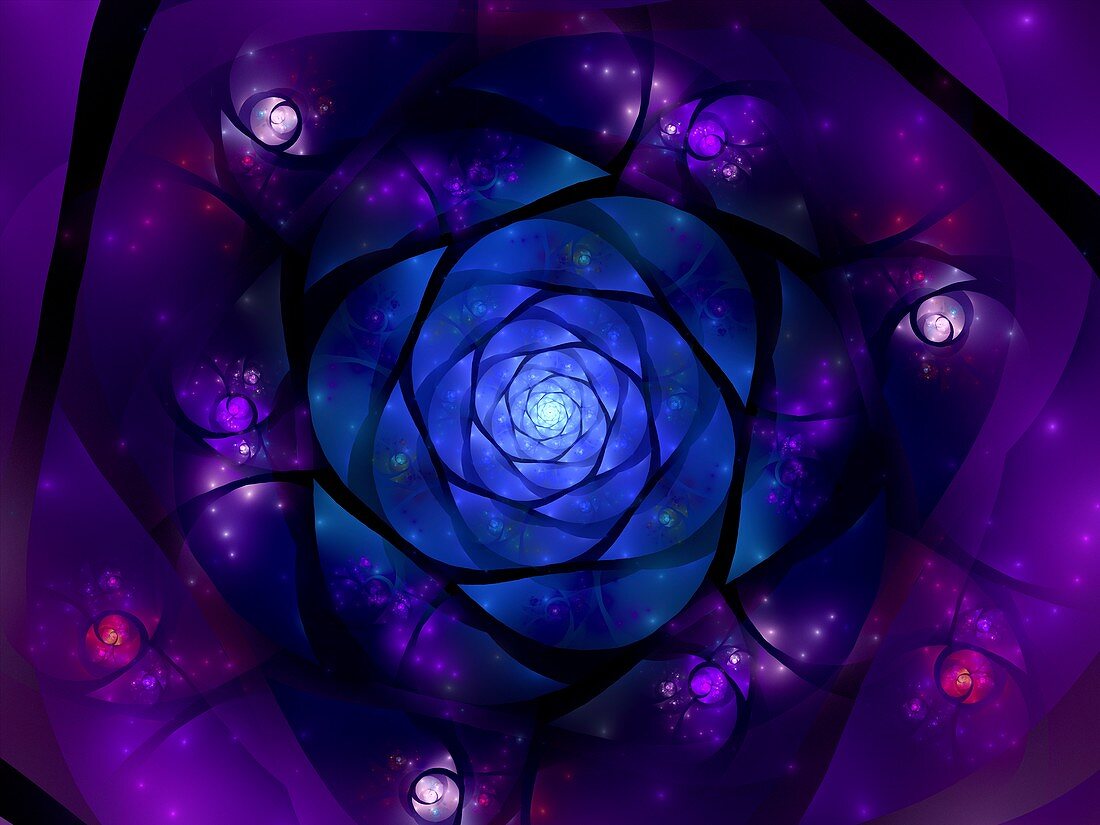 Mandala in space, abstract illustration