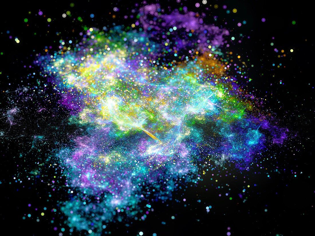 Nebula and stars, abstract illustration