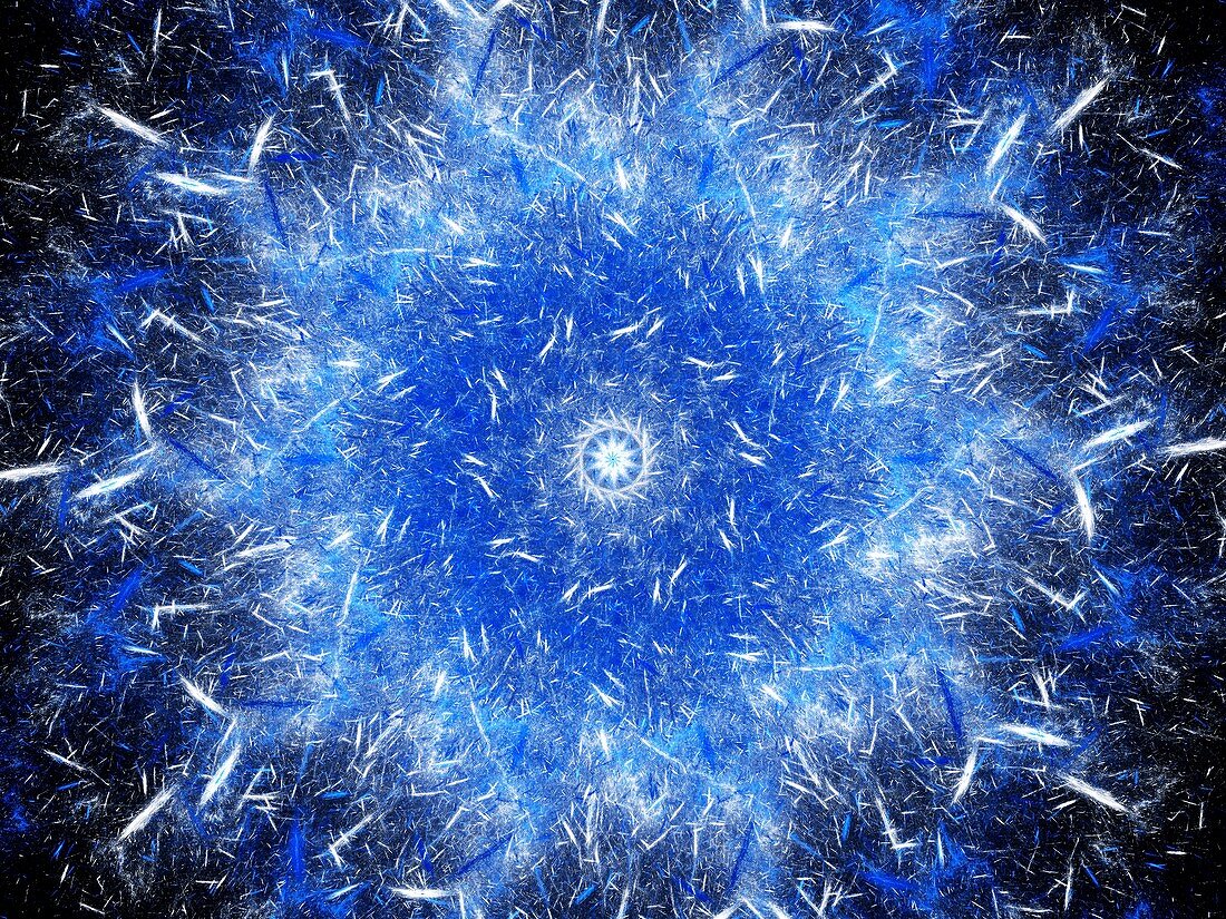 Mandala shaped explosion, abstract illustration