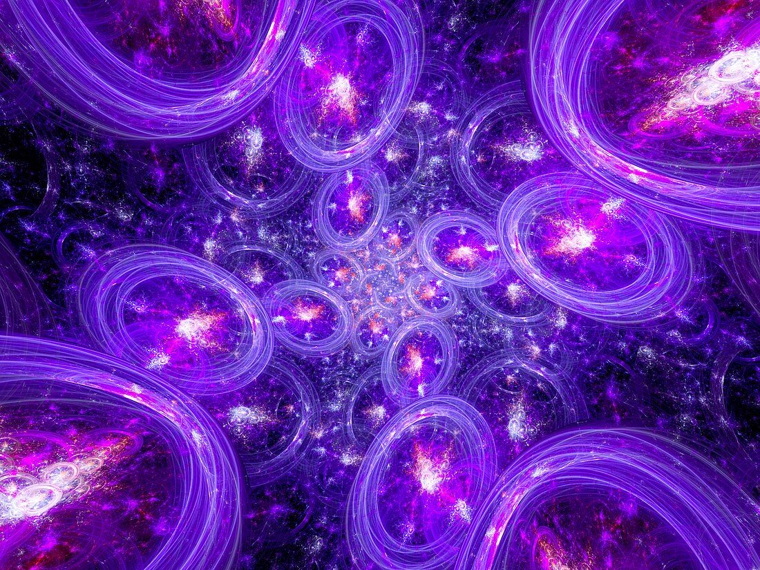 Bubble universes, abstract fractal illustration