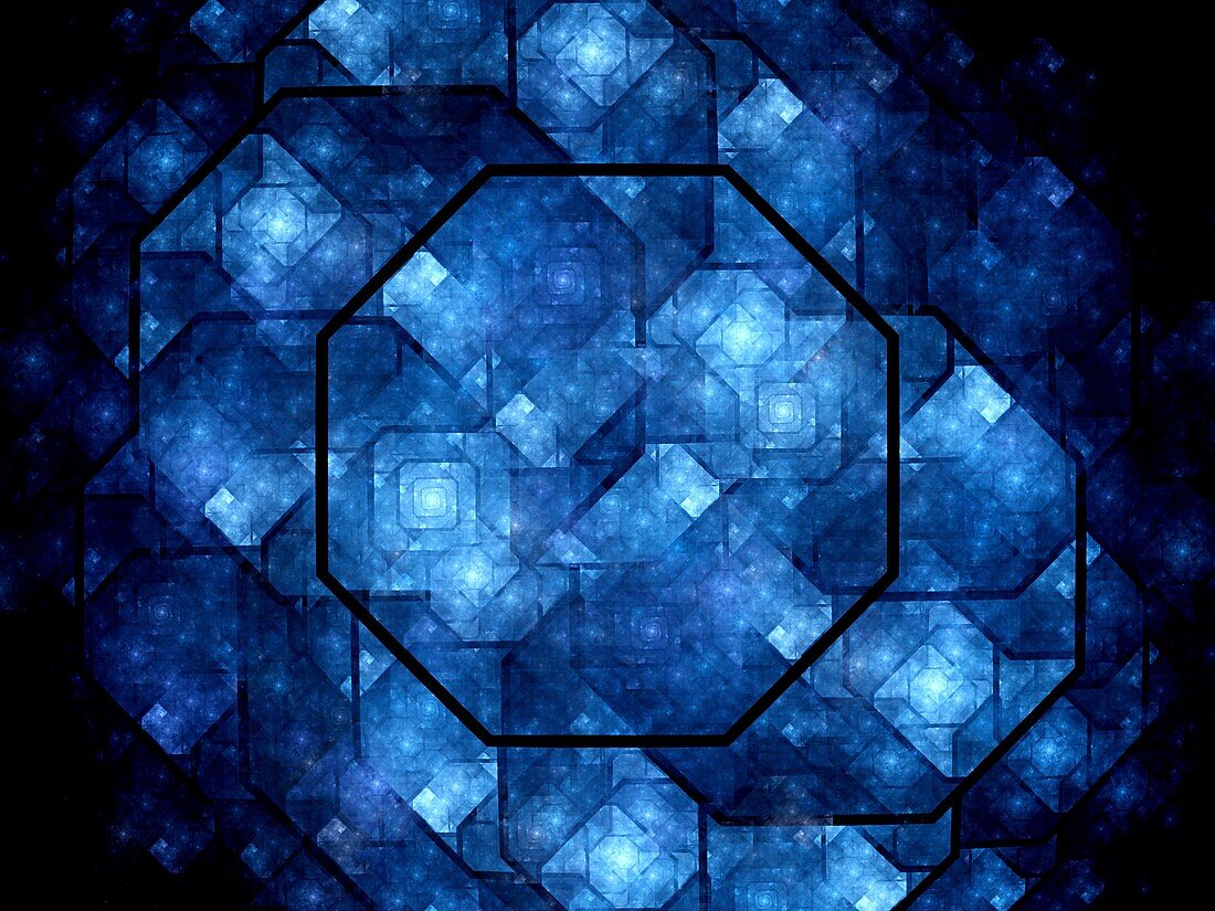 Nanocrystal grid, abstract illustration