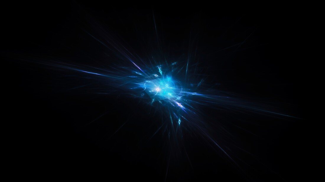 Quantum weapon in space, abstract illustration