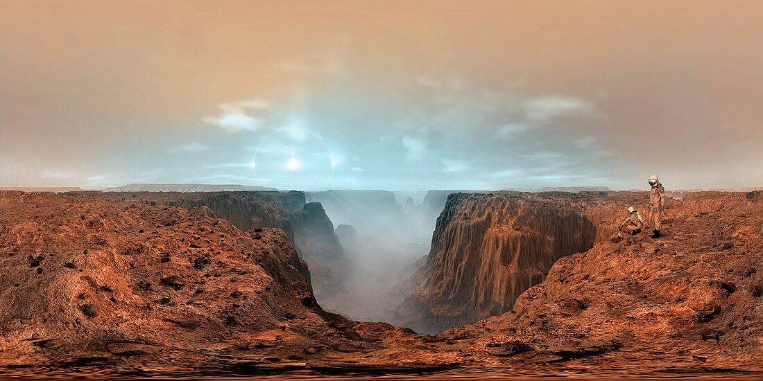 360 Artwork of a Canyon on Mars