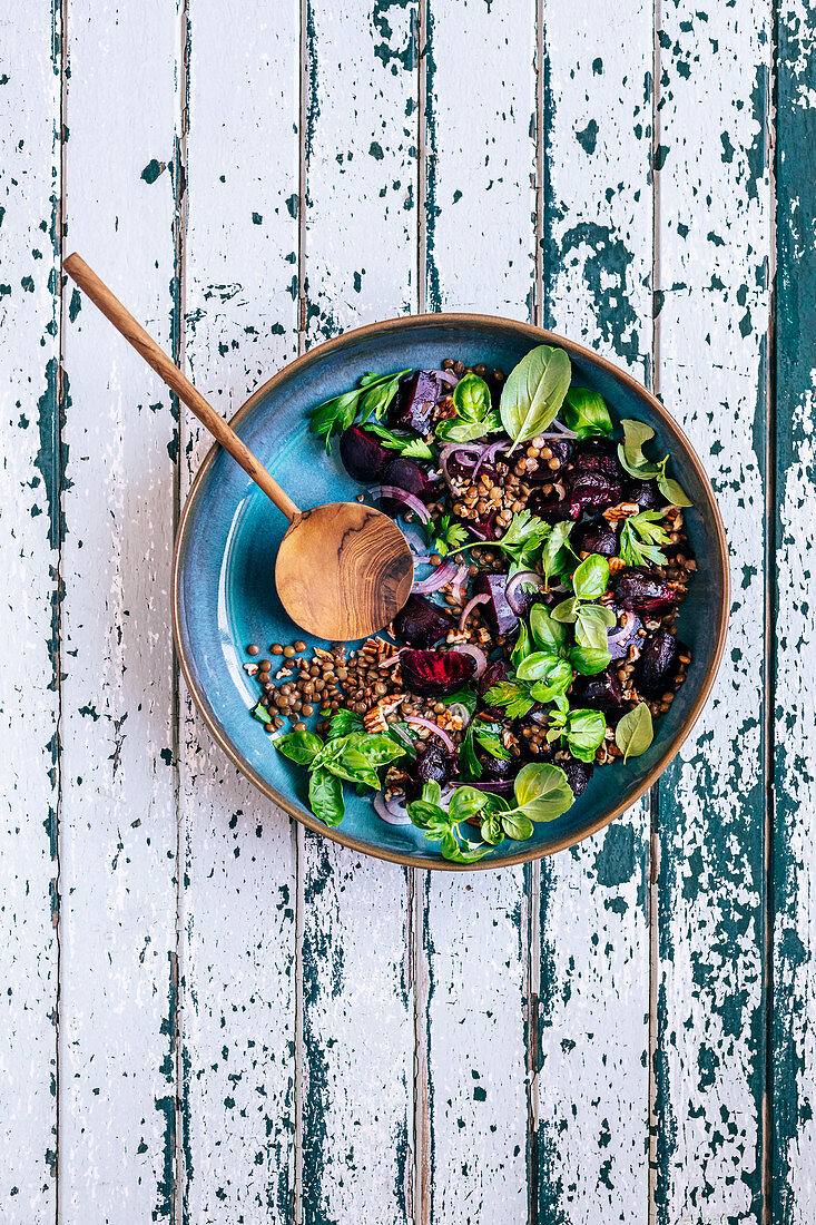 Beetroot Lentil salad with Herbs