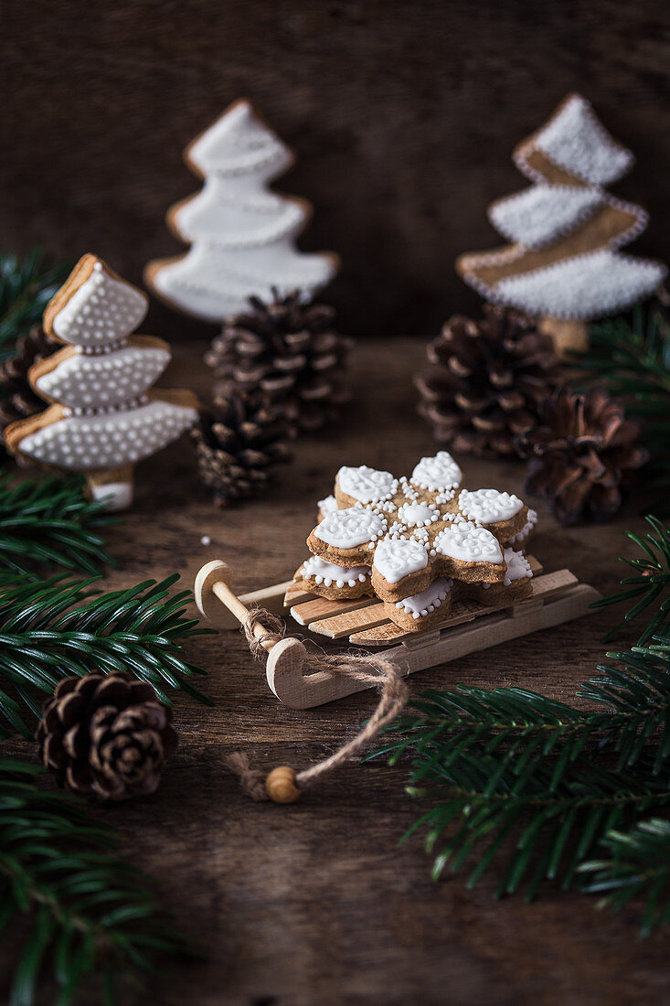 Weihnachtliche Lebkuchen mit Zuckerguss