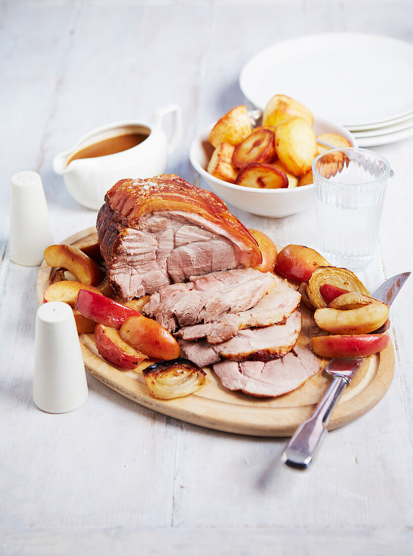 Roast pork and apples