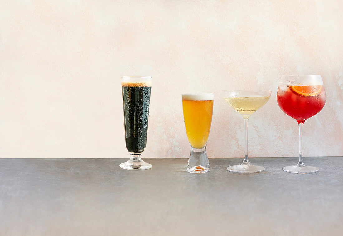 Stout, Weißbier, Nosecco sparkling wine, Monte Rosso
