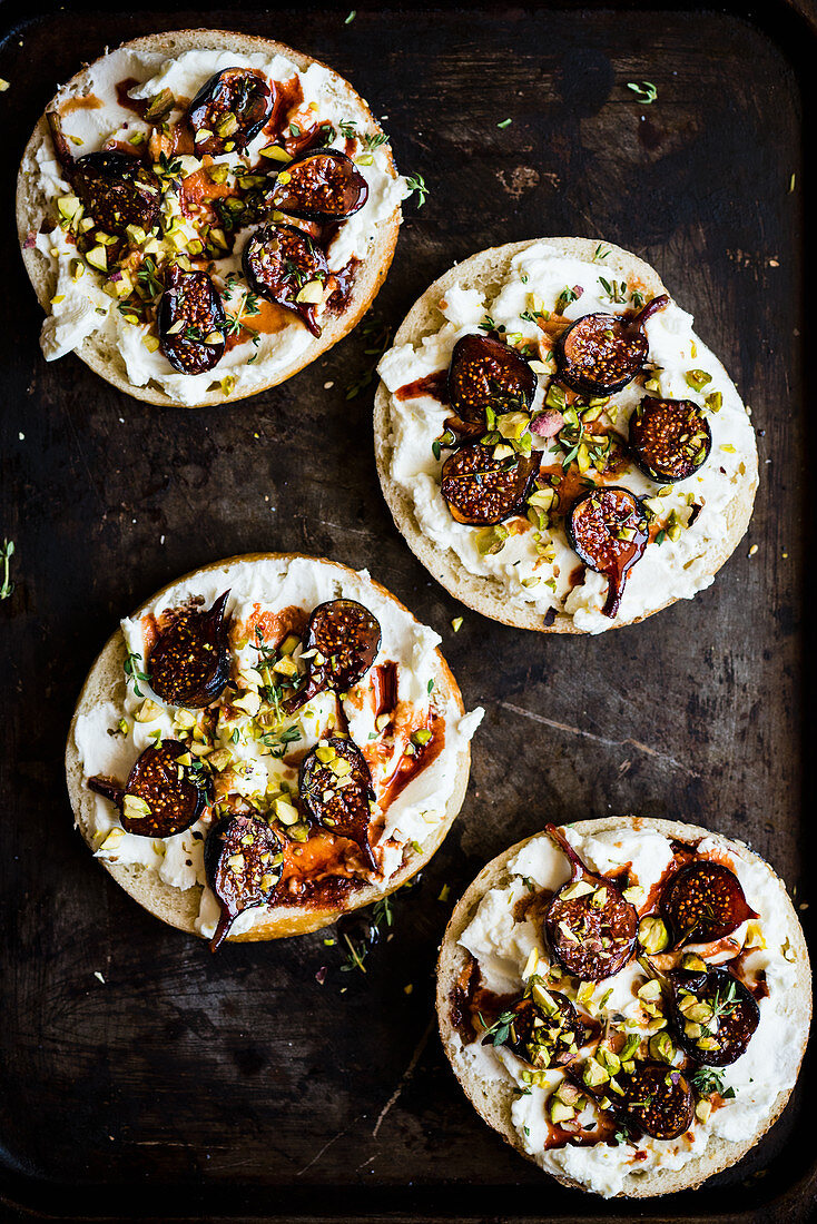 Grilled Fig and Labneh Tartines