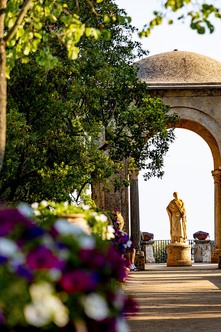 A statue of the Roman goddess Ceres in the Villa Cimbrone in Ravello, Amalfi Coast, Italy