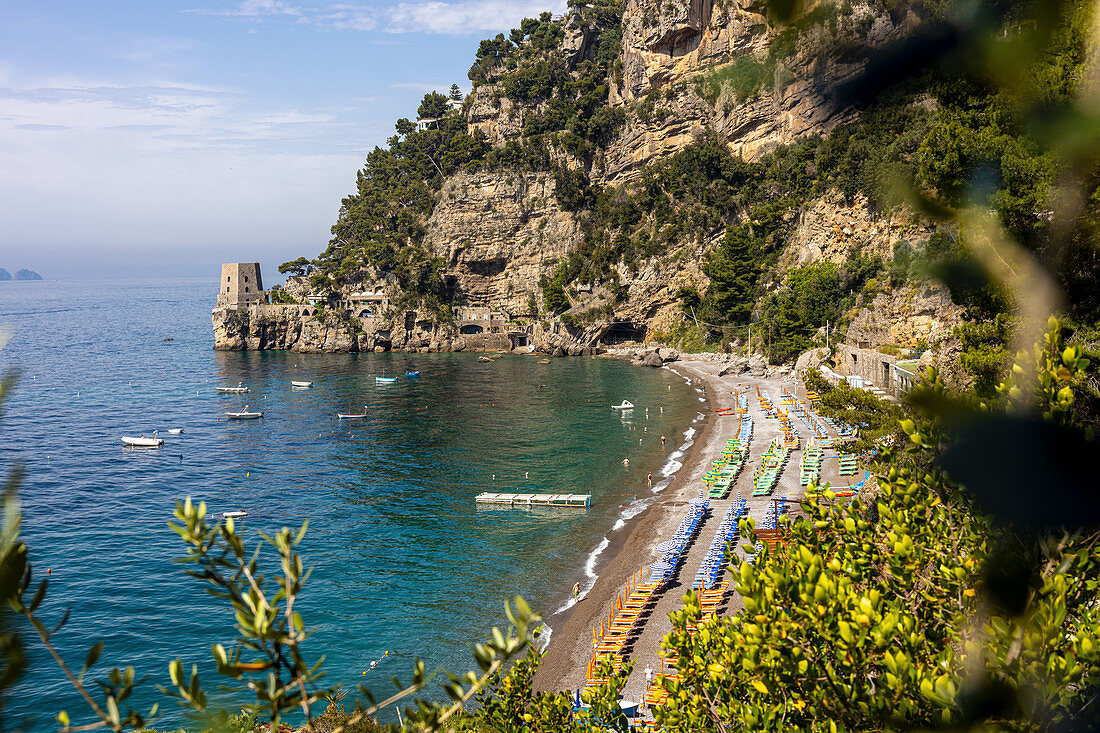 Spiaggia Fornillo, Amalfiküste, Kampanien, Italien Italien