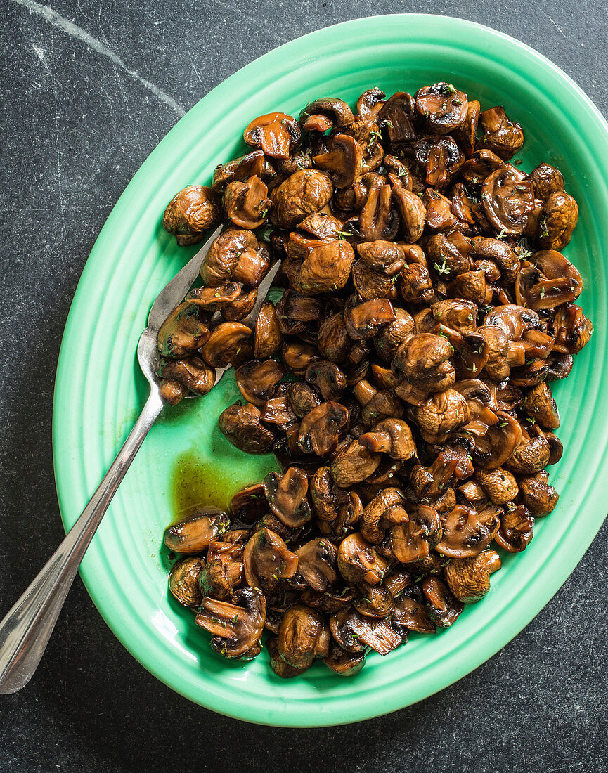 Brown sugar balsamic glazed mushrooms