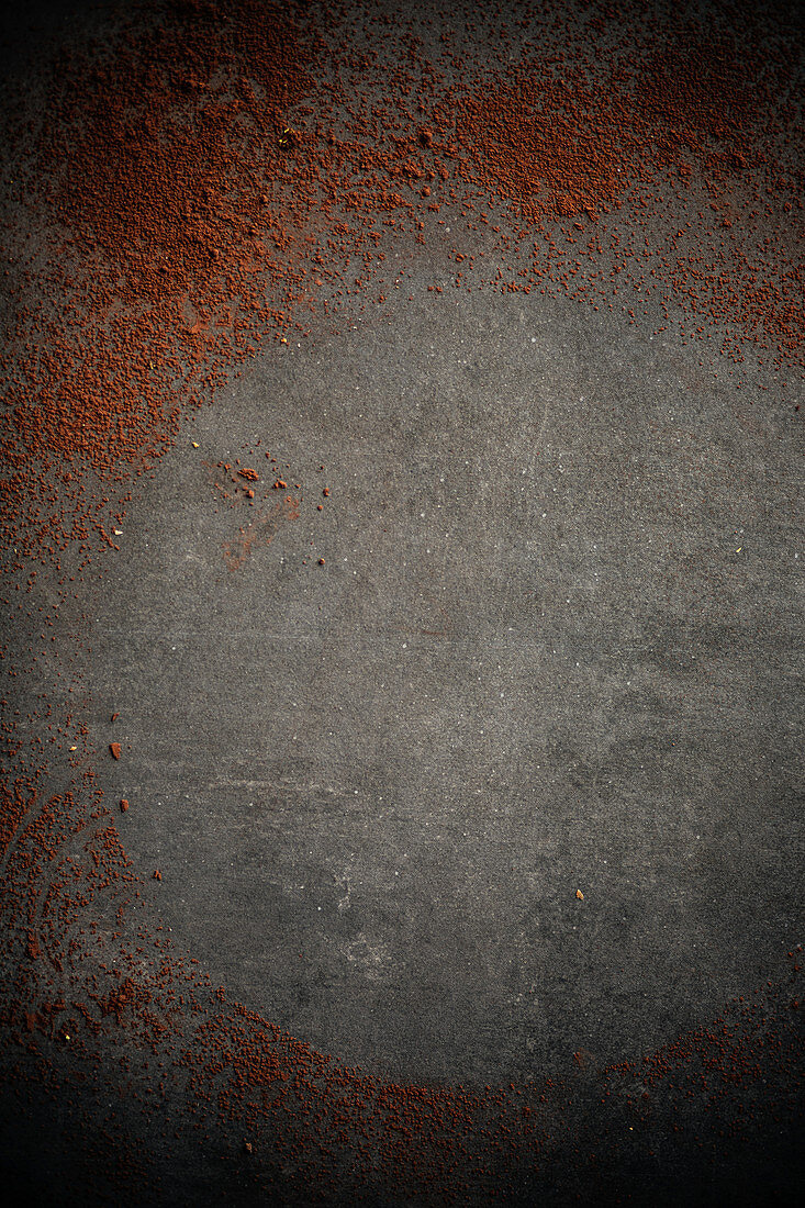 Cocoa powder on a grey surface