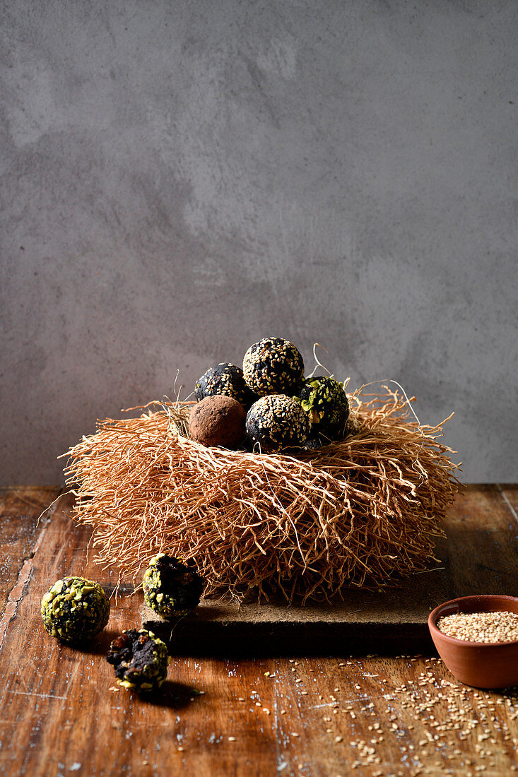 Bliss Balls made with maple syrup and rum