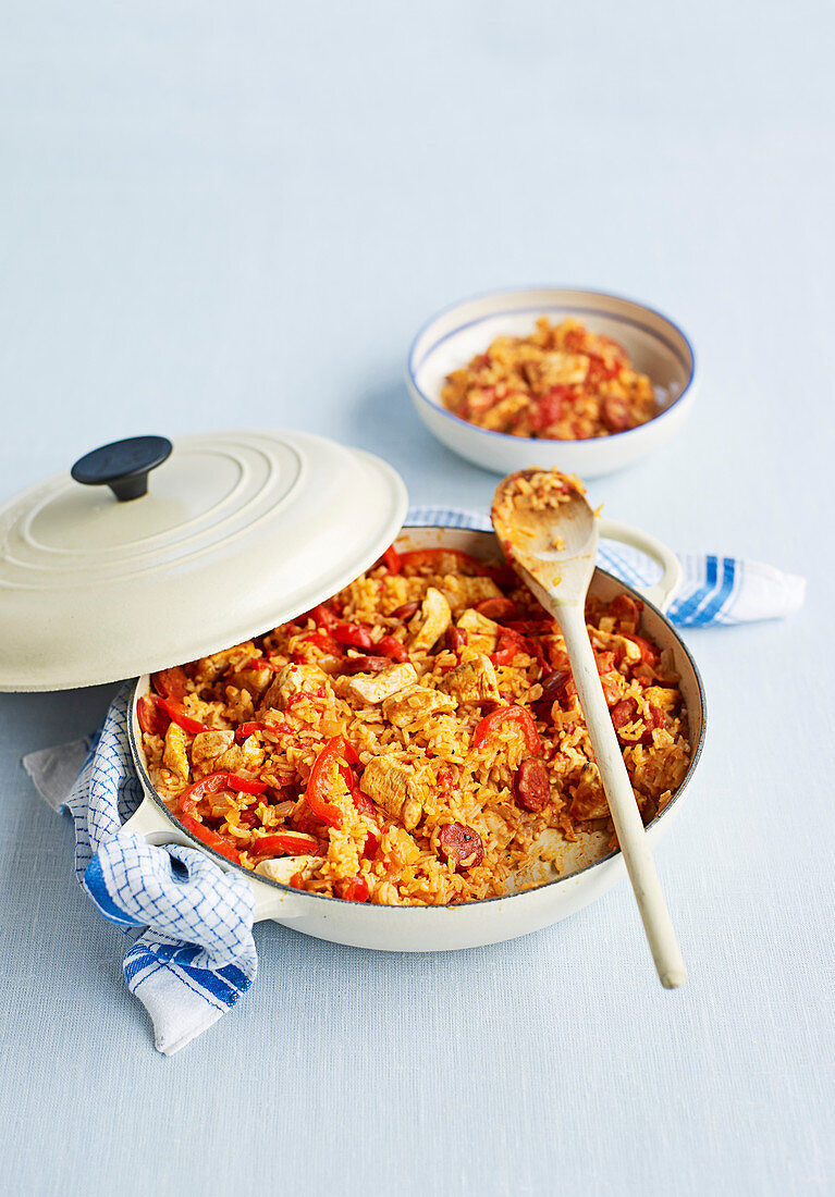 Jambalaya mit Huhn und Chorizo