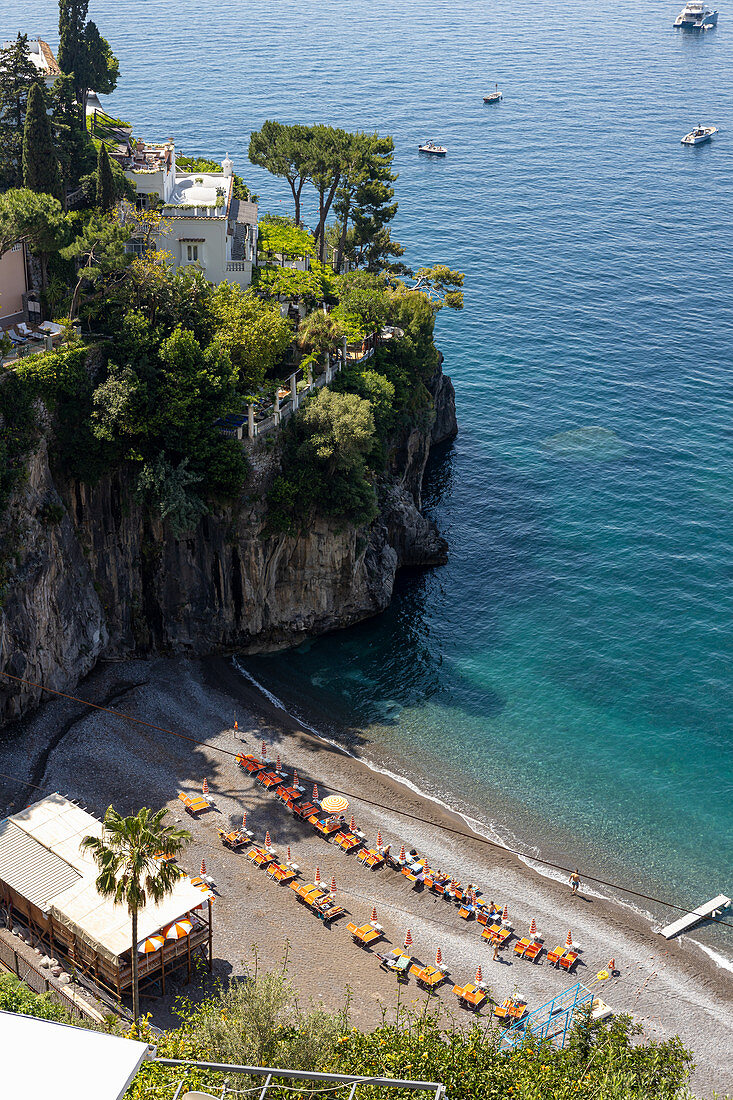 Spiaggia Arienzo in Positano, Amalfiküste, Kampanien, Italien