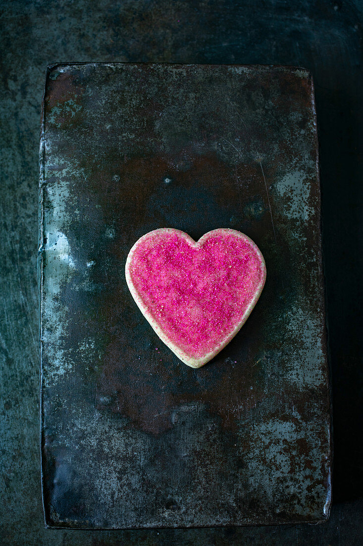 Pink heart-shaped biscuits