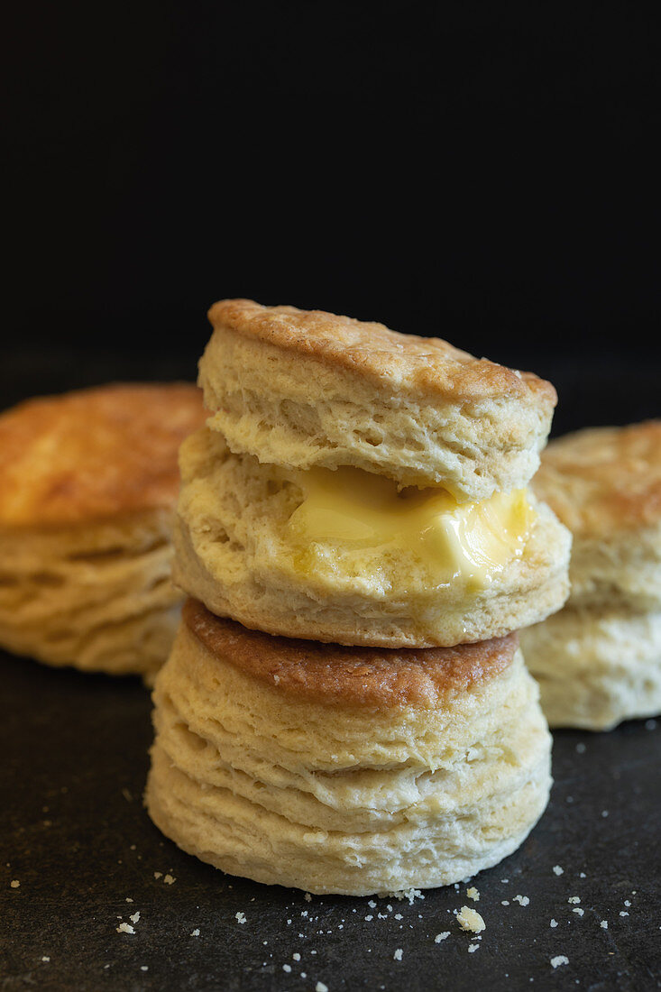 Southern biscuits with melting butter