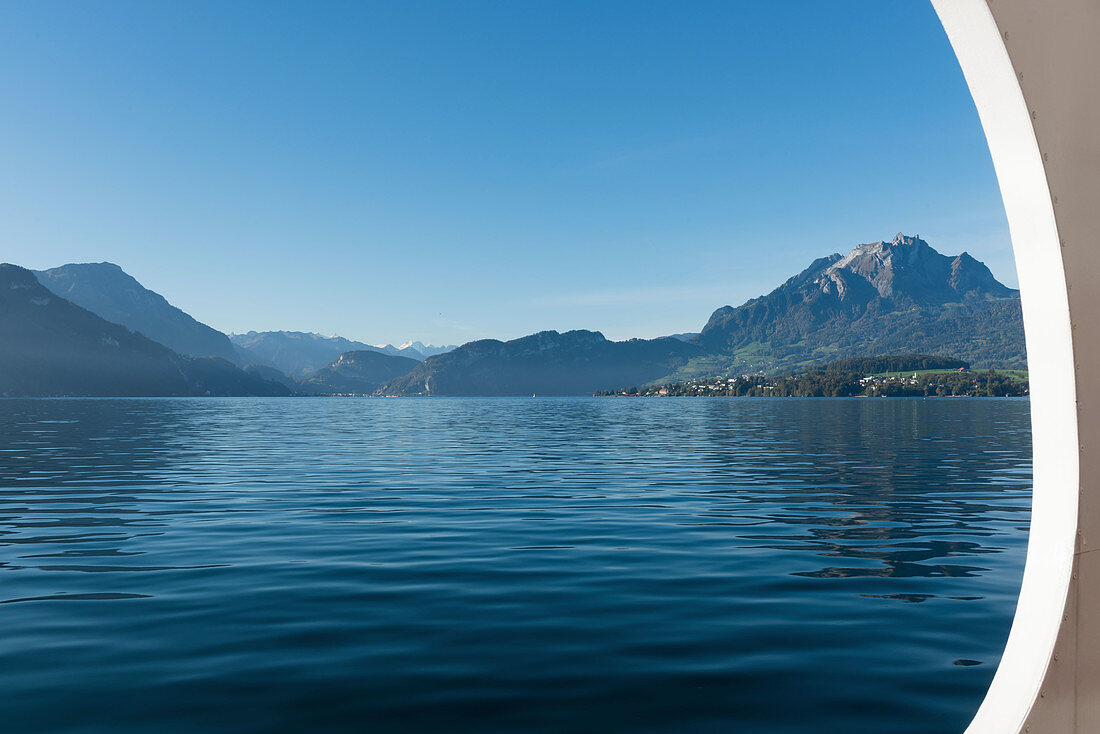 A view of Mount Rigi from a ship, Lucerne, Switzerland