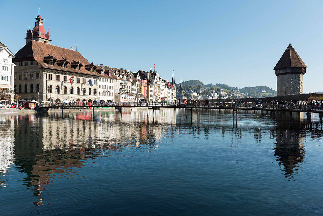 The town hall and the water tower, Lucerne, Switzerland