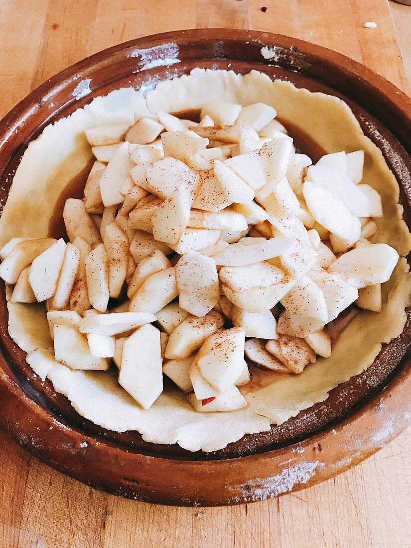 Apple pie ready to be baked