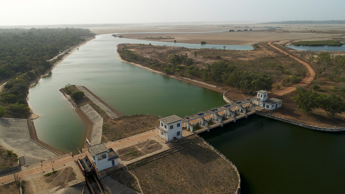 Affiniam dam, Senegal, aerial view