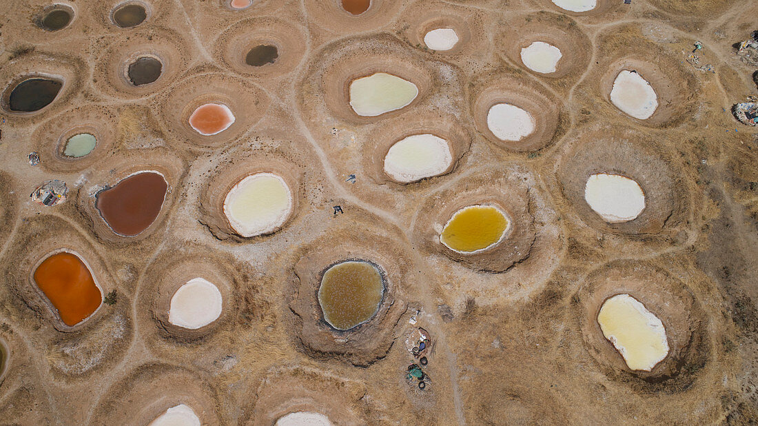 Salt pans, aerial view