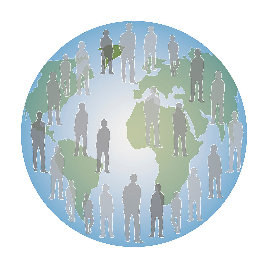 Global population, conceptual illustration