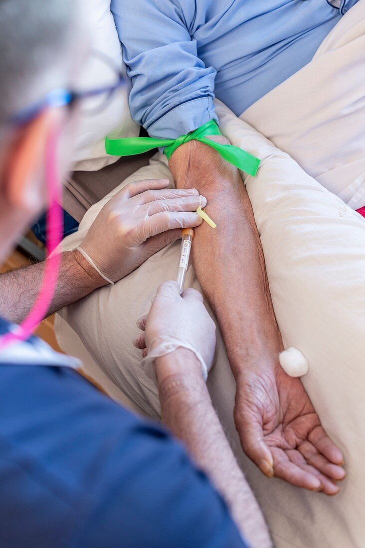 Male care home resident blood test