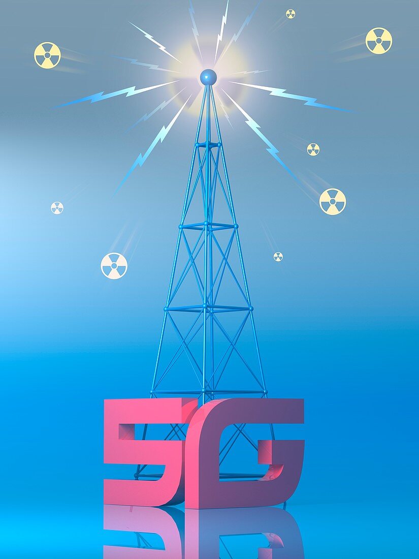 Dangers of 5G, conceptual illustration