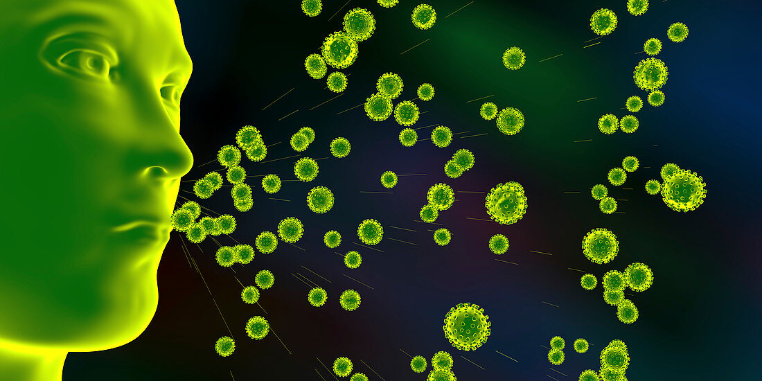 Spread of Covid-19 coronaviruses, conceptual illustration