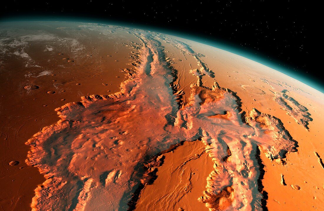 Valles Marineris, Mars, illustration
