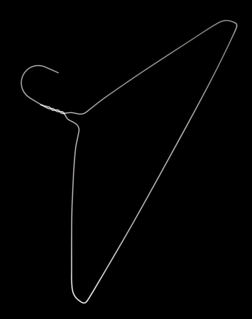 Wire coat hanger, X-ray
