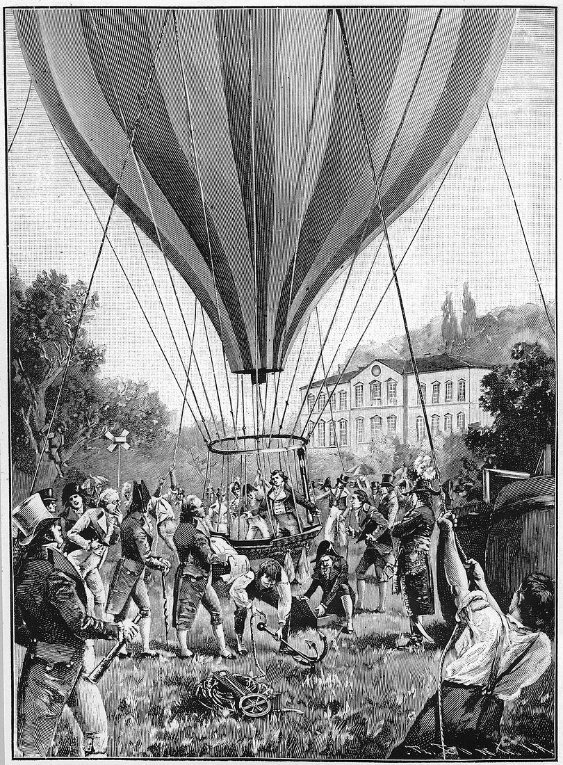 Joseph Louis Gay-Lussac making a balloon ascent, 1804