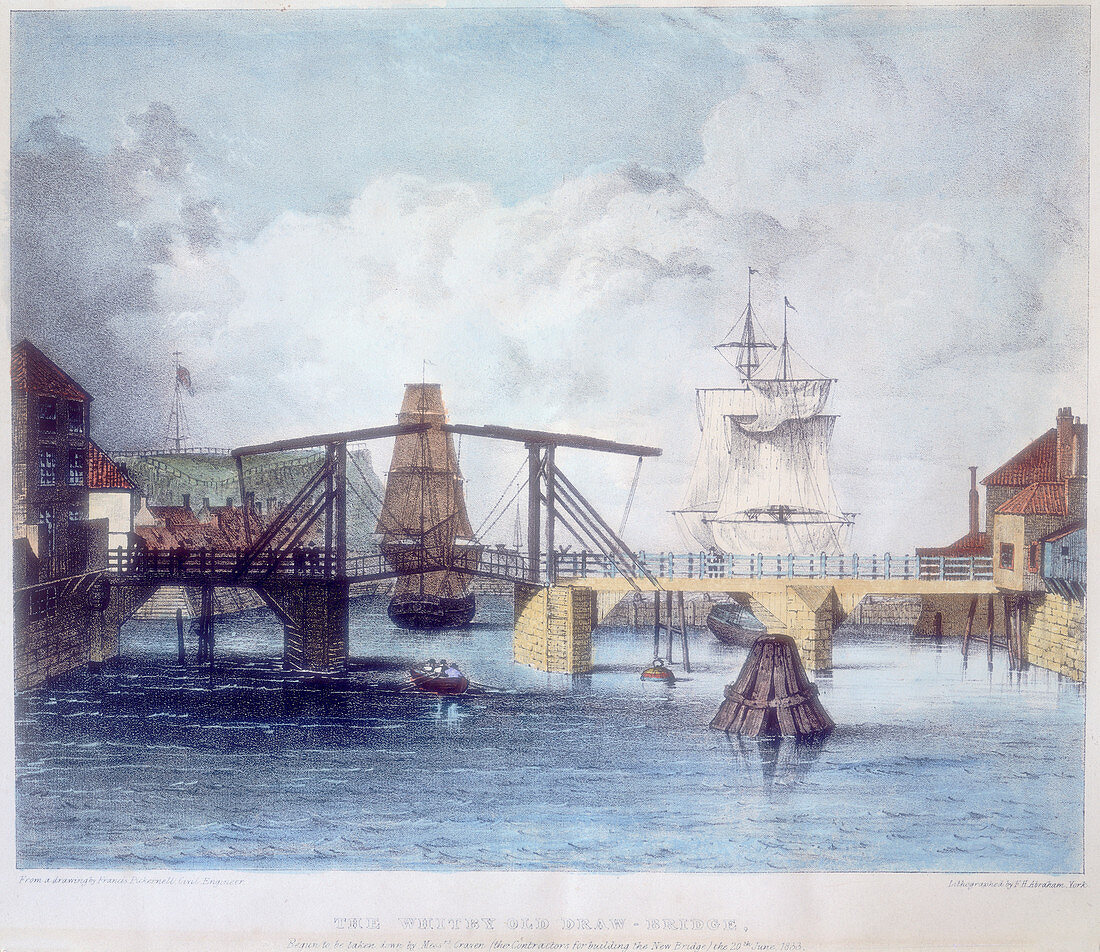Whitby harbour, Yorkshire, c1833