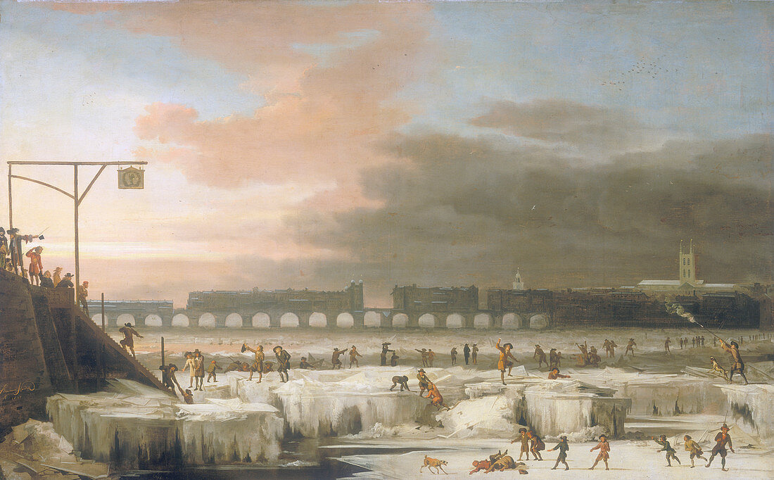 The Frozen Thames', 1677