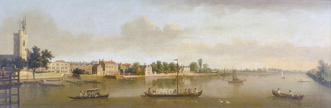 Putney and the Thames from Putney Bridge', c1750