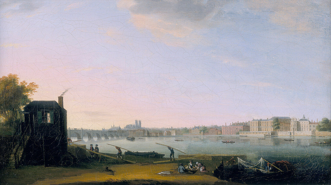 Westminster Bridge and Whitehall from Lambeth', c1775