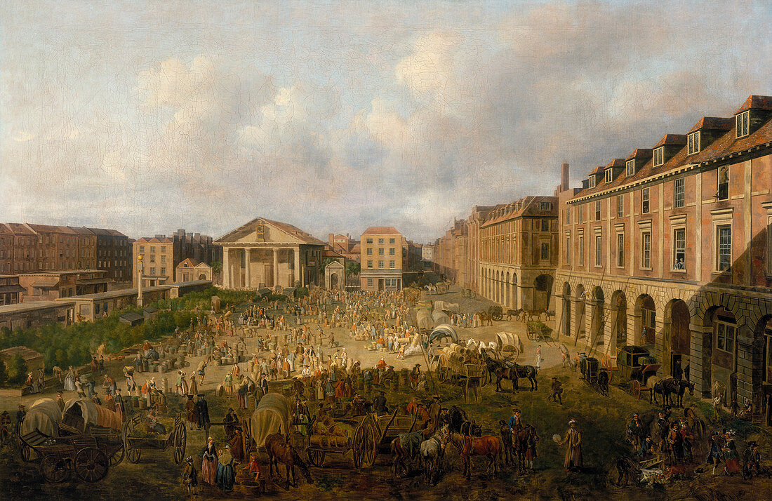 Covent Garden Piazza and Market', c1755