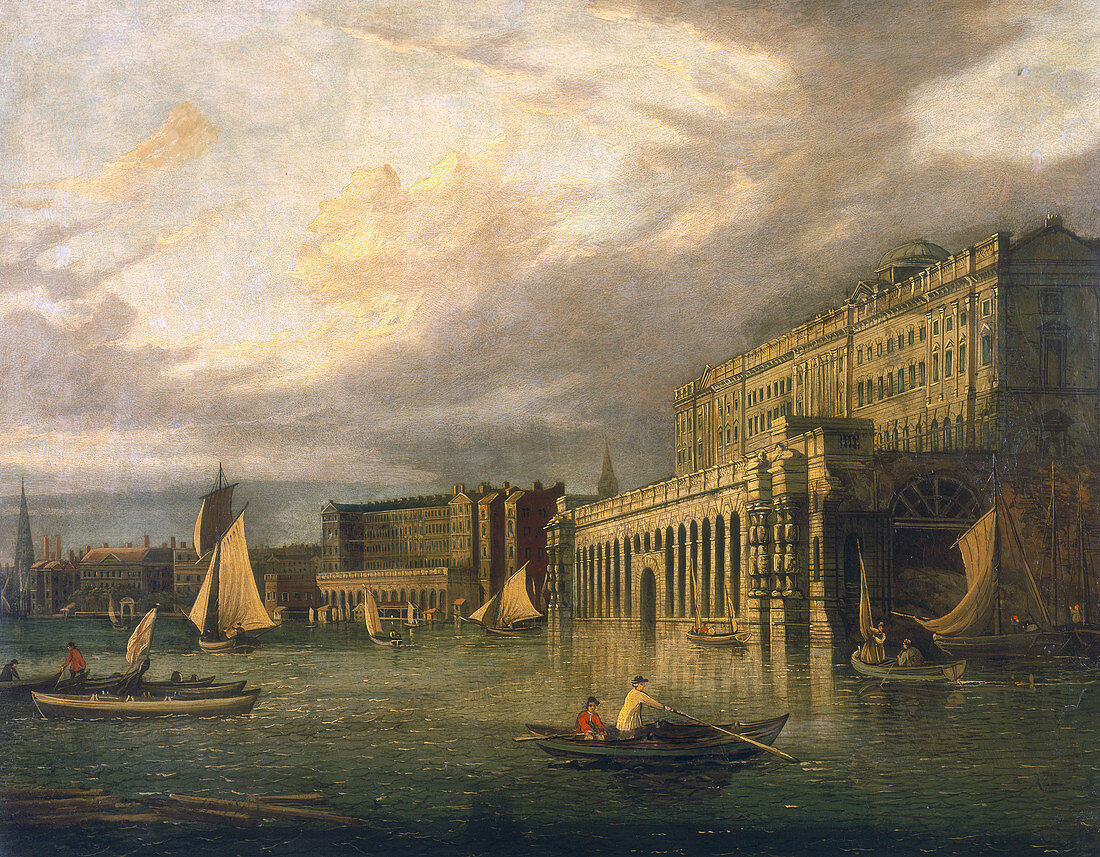 Somerset House and the Adelphi from the River', c1825