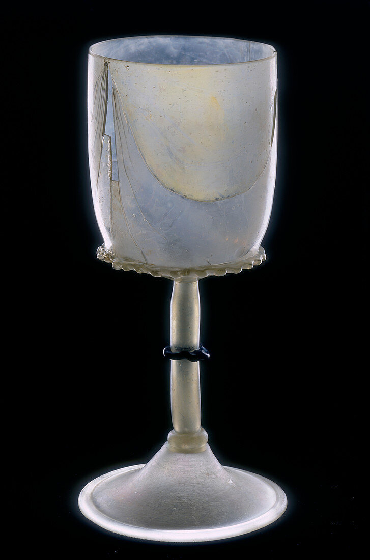 Glass goblet, 14th century