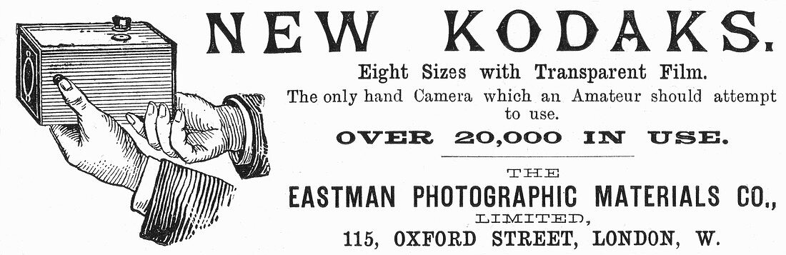 Advertisement for Kodak cameras, 1890