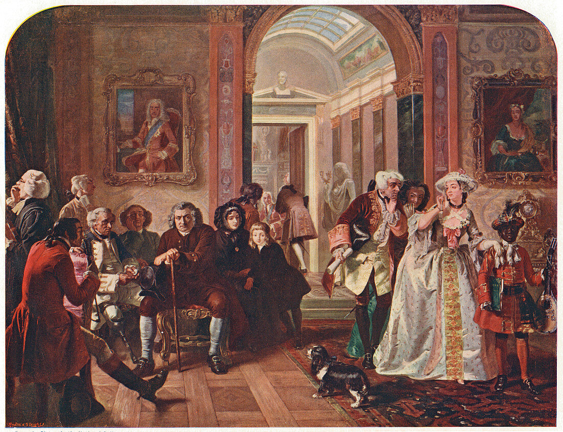 Doctor Johnson in the ante-room of Lord Chesterfield, 1748