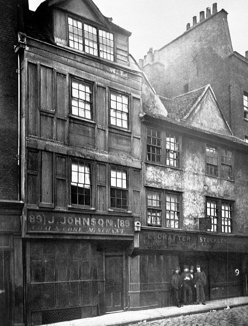 Old houses in Drury Lane, Camden, London