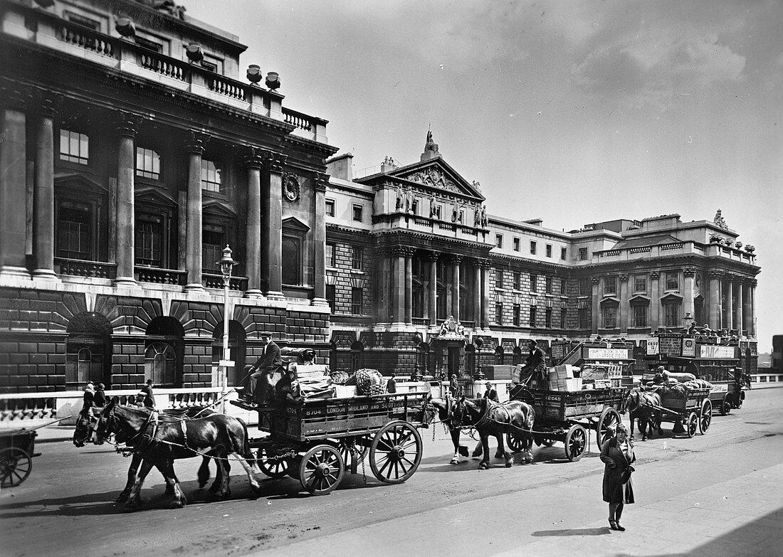 The west front of Somerset House, Lancaster Place, London