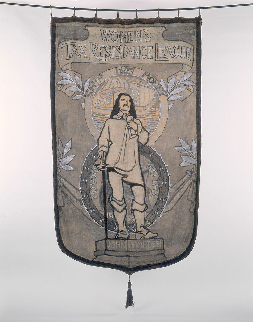 Banner of the Women's Tax Resistance League, 1910
