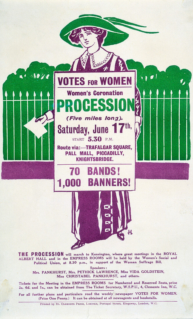 Advertisement for Women's Coronation Procession, 1911
